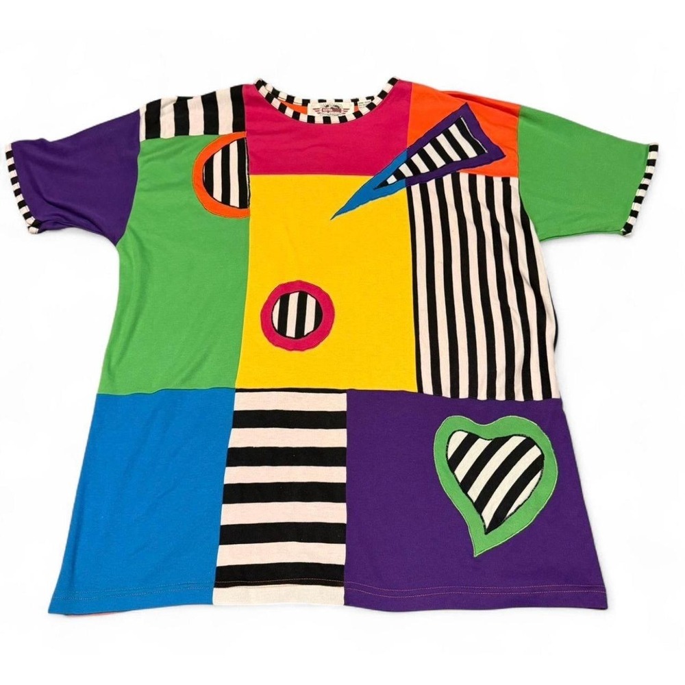 Vintage International Sportswear Co Shirt 80s 90s Colorblock Memphis One Size